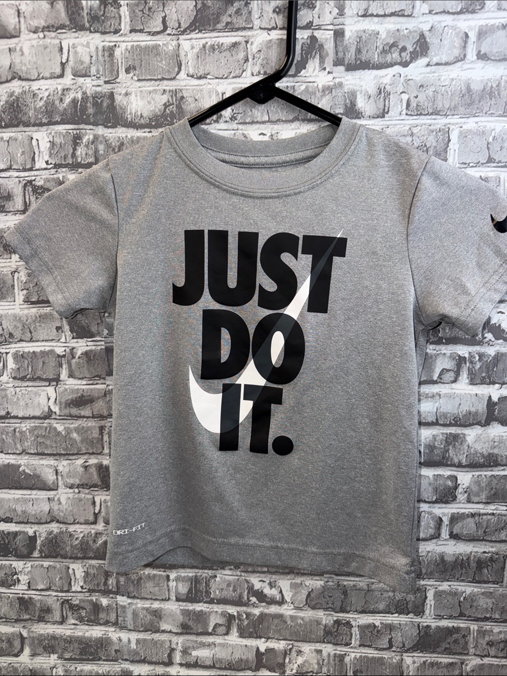 Nike Gray 'Just Do It.' Kids Short-Sleeve Tee